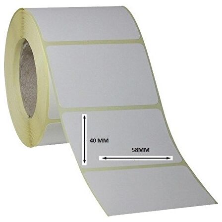 PİA Etiket 40 x 58 mm 5.000 Adet Termal Terazi Etiketi 500 Sarımlı 10 Rulo