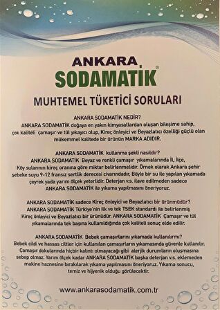 3 KG * 6 ADET KİREÇ ÖNLEYİCİ VE BEYAZLATICI (tüller - beyazlar - renkliler)