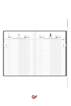 Ticari Kasa Ajandası 17x24 Günlük Kasa Defteri Tarihli 2026 - 111-TCK
