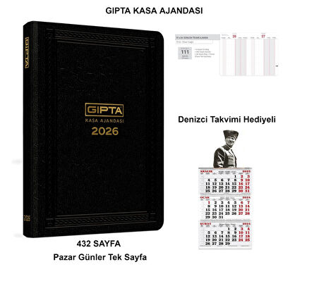 Ticari Kasa Ajandası 17x24 Günlük Kasa Defteri Tarihli 2026 - 111-TCK