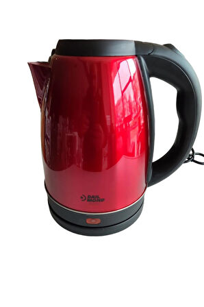 Dailmond 3002 KIRMIZI Paslanmaz Çelik Su Isıtıcı Kettle 1800 WATT 1,8 lt Gizli Rezistans 