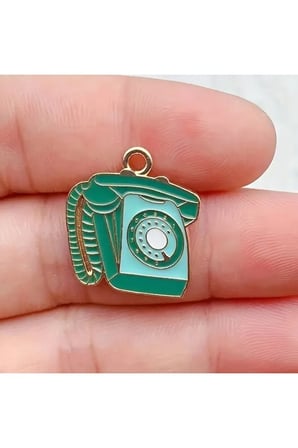 Vintage kolye, nostalji kolye, özel tasarım boyalı retro kolye-10 adet