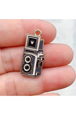 Vintage kolye, nostalji kolye, özel tasarım boyalı retro kolye-10 adet