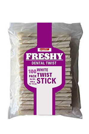 Dental Chews White Twist Sticks Dog Treat Diş Sağlığı Için Beyaz Burgu Çubuk Kemik 100 Adet 600 Gr