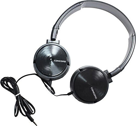 Concord C-942 - Mikrofonlu Stereo Kulak Üstü Kulaklık Cep Telefonu ve Tablet Uyumlu - Siyah