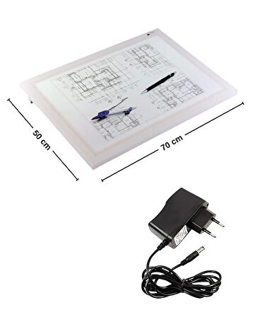 Panda Led Işıklı Çantalı Çizim Masası 50x70cm Pan910