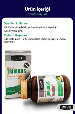 Trıbulus 60 Kapsül (demir Dikeni, Tribulus Terrestris, Saw Palmetto, Kore Ginseng, Ginko Biloba, )