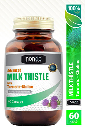 Milk Thistle 60 Kapsül (DEVE DİKENİ, ENGİNAR, SLİBİN, KOLİN, ZERDEÇAL, KARAHİNDİBA,)