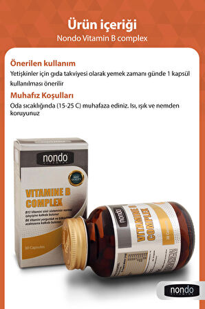 Vıtamın B Complex 30 Kapsül (B1, B2, B3, B5, B6, B12, VİTAMİNLERİ)