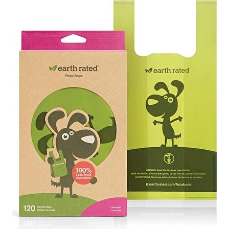 Earth Rated Köpekler İçin Lavantalı Kulplu Dışkı Torbası 120'li