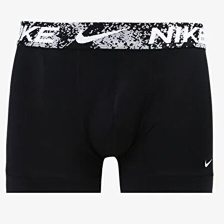 Nike Dri Fit Ultra Stretch 3 Pack Micro 3 lü Paket Kısa Boxer Siyah 3 Renk Bantlı
