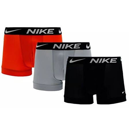 Nike Dri Fit Ultra Stretch 3 Pack Micro 3 lü Paket Kısa Boxer Siyah Kırmızı Gri