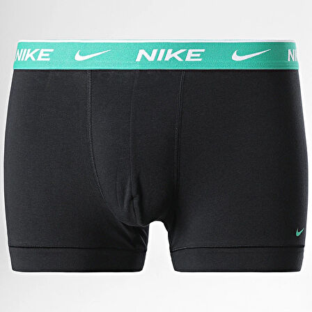 Nike Dri Fit Ultra Stretch 3 Pack Micro 3 lü Paket Kısa Boxer Siyah 3 Renk Bantlı