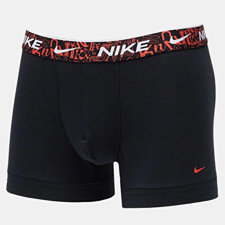 Nike Dri Fit Ultra Stretch 3 Pack Micro 3 lü Paket Kısa Boxer Siyah 3 Renk Bantlı
