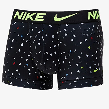 Nike Dri Fit Ultra Stretch 3 Pack Micro 3 lü Paket Kısa Boxer Siyah 3 Renk Bantlı