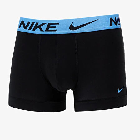 Nike Dri Fit Ultra Stretch 3 Pack Micro 3 lü Paket Kısa Boxer Siyah 3 Renk Bantlı