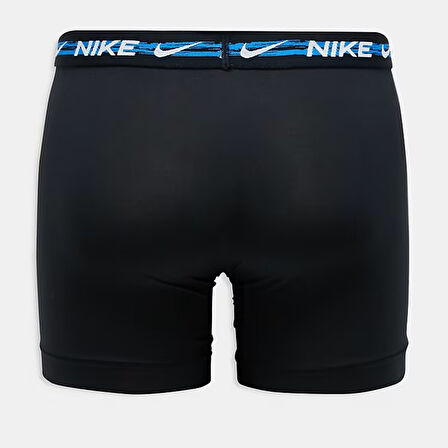 Nike Dri Fit Ultra Stretch 3 Pack Micro 3 lü Paket Kısa Boxer Siyah 3 Renk Bantlı