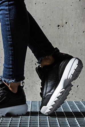Fila Disruptor Low Unisex Sneaker Siyah Yüksek Taban Günlük Spor Ayakkabı