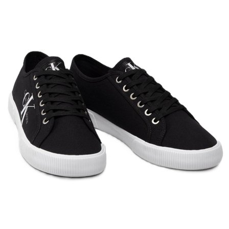 Calvin Klein ESS Vulcanized Low  Loceup Mens Sneaker Erkek Günlük Spor Ayakkabı Siyah-Beyaz