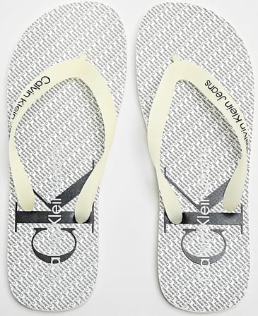 Calvin Klein Beach Glossy Erkek Parmak Arası Terlik Beyaz