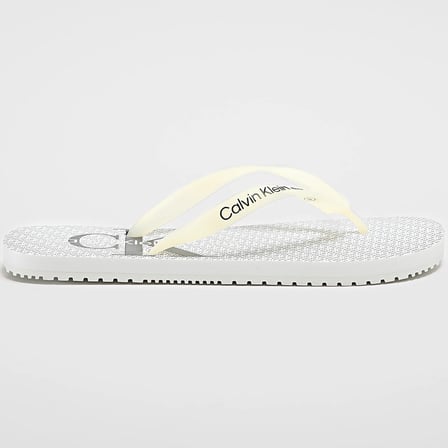Calvin Klein Beach Glossy Erkek Parmak Arası Terlik Beyaz