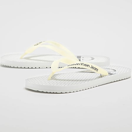 Calvin Klein Beach Glossy Erkek Parmak Arası Terlik Beyaz