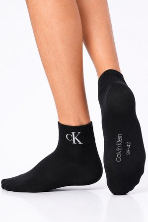 Calvin Klein Jeans Organik Cotton 2 Pack Sock Black Pamuklu Patik Soket Çorap 2 li Pkt Siyah