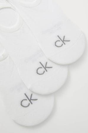 Calvin Klein Footie High Cut Invisible Socks 3 Pairs Erkek Görünmez Babet Çorap 3 lü Pkt Beyaz