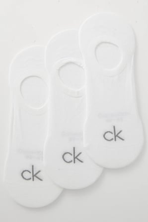 Calvin Klein Footie High Cut Invisible Socks 3 Pairs Erkek Görünmez Babet Çorap 3 lü Pkt Beyaz