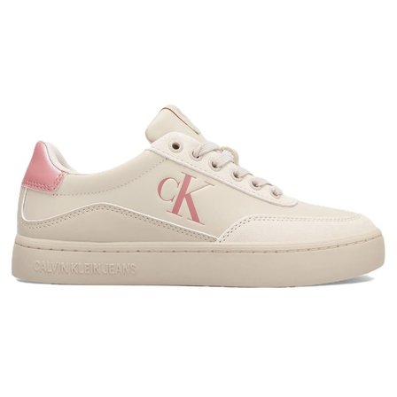 Calvin Klein Classic Cupsole Low Leather Womens Sneaker Hakiki Deri Kadın Günlük Spor Ayakkabı Bej