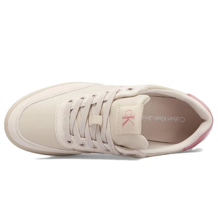 Calvin Klein Classic Cupsole Low Leather Womens Sneaker Hakiki Deri Kadın Günlük Spor Ayakkabı Bej