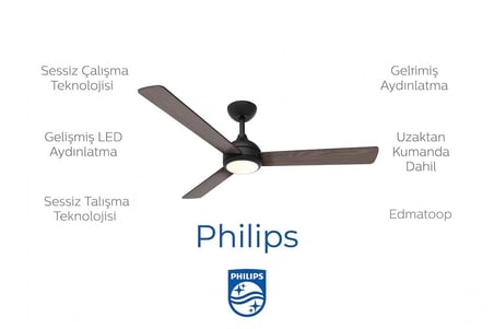 Philips Velyx Lambalı Tavan Vantilatörü 32W (Fan) + 24W (Işık) 