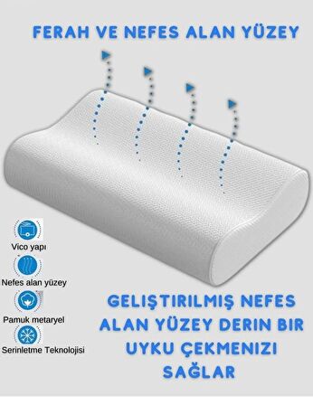 YüksekBoyunDestekliOrtopedikViscoYastıkBoyunFıttığBoyunDüzleşmesiBoyunAğrısıDestekliOrtapedikYastık