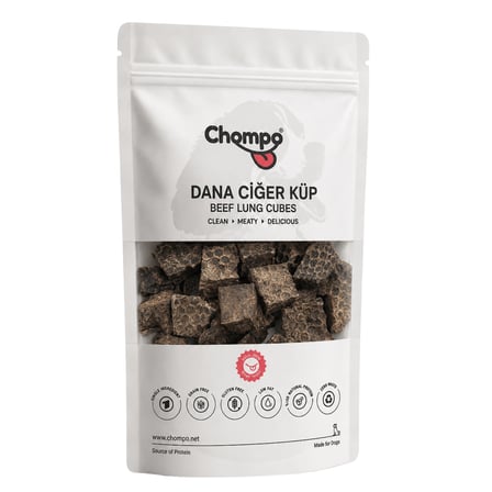 chompo dana ciğer küp köpek ödül maması  katkısız 100 gr
