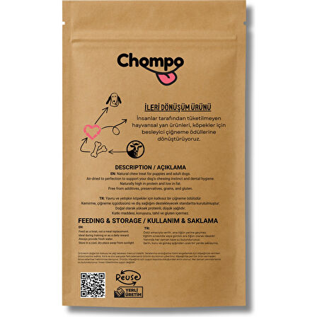 Chompo Kurutulmuş Ciğer Küpleri Köpek Ödülü 100 gr