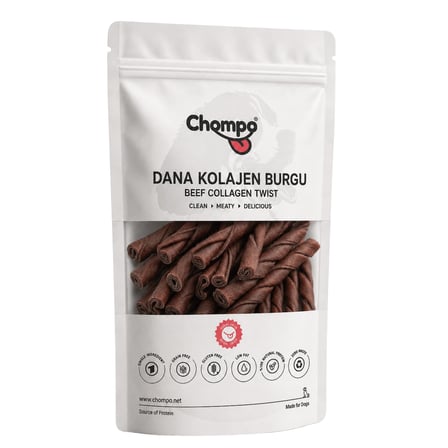 chompo dana kolajen burgu köpek ödül maması   katkısız 100 gr