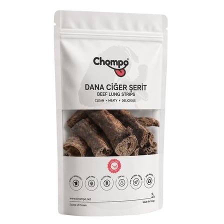 chompo dana ciğer şerit köpek ödül maması  katkısız 100 gr