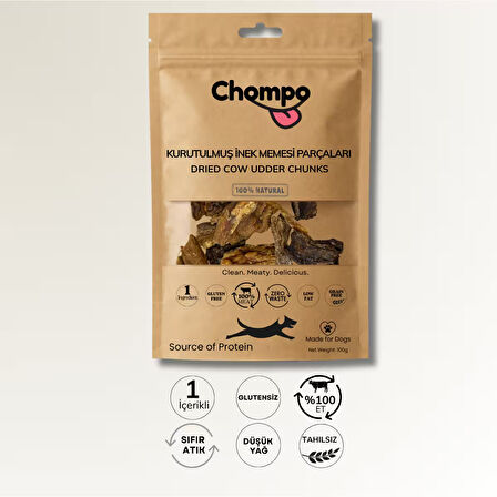 Chompo Kurutulmuş Inek Memesi Parçaları Köpek Ödülü 100 gr