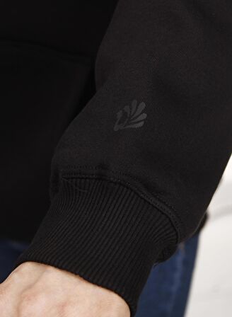 Unisex Kapşonlu Siyah Sweatshirt
