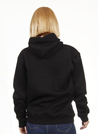 Unisex Kapşonlu Siyah Sweatshirt