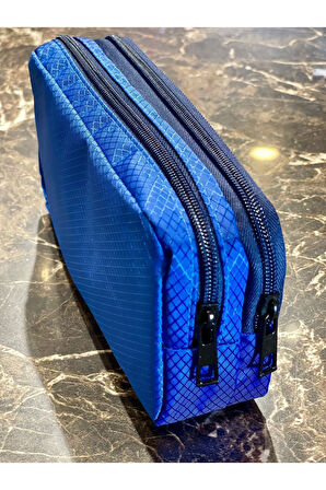 Astronot Uzay Roket Desenli İki Bölmeli Çocuk Okul Mavi Erkek Kalemlik Kalem Kutusu 21 x 11 x 6 cm Mavi