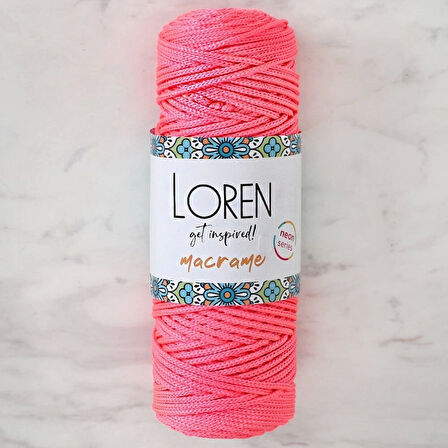 Loren Macrame Neon Pembe El Örgü İpi - L116