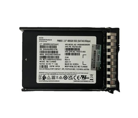 HPE PM883 960GB Sata 6Gbps 2.5'' Server Sunucu SSD MZ-7LH9600 MZ7LH960HAJR-00AH3 MK0960GFDKT P41887-002