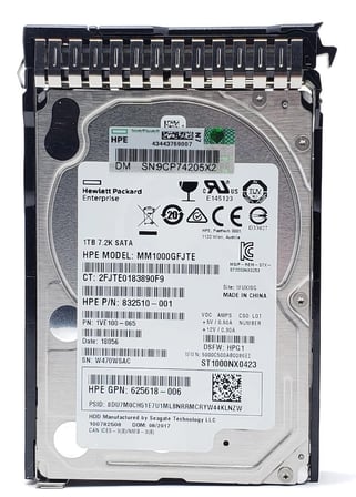 HPE 1TB 7.2K Sata 6Gbps 2.5'' Server Sunucu Harddisk MM1000GFJTE ST1000NX0423 832510-001 625618-006 1VE100-0