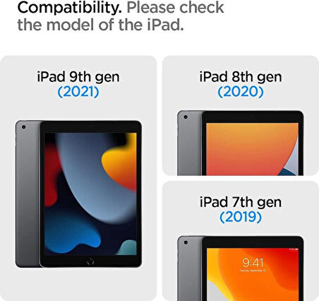 Spigen Apple iPad 10.2" WIFI 9.Nesil (2021) / 8.Nesil (2020) / 7.Nesil (2019) Cam Ekran Koruyucu GLAS.tR SLIM - AGL00236