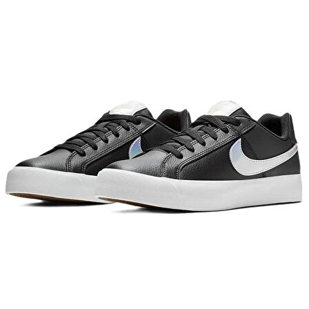 Nike Court Royale Ac Leather Sneaker Hakiki Deri Günlük Spor Ayakkabı Siyah Gri Swoosh