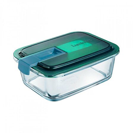 Luminarc Temp Easy Box Rect 82+Lid Lagon