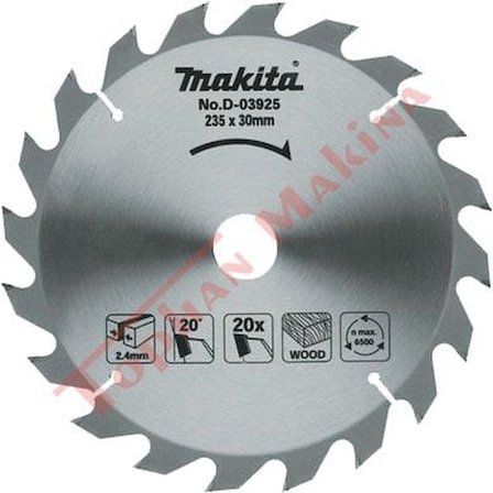 Makita D-03925 Elmas Daire Testere Bıçağı 235mm 20Diş