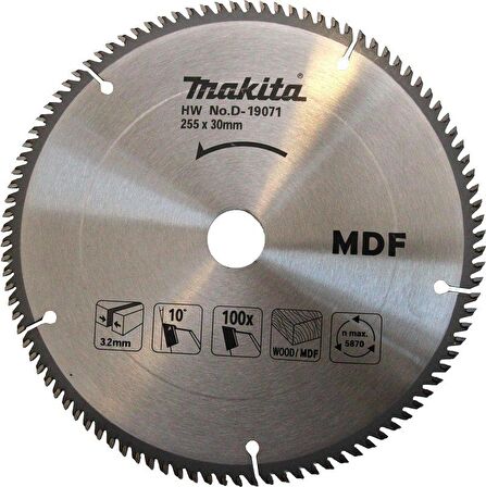 Makita D-19071 Elmas Daire Testere Bıçağı 254mm 100 Diş Ahşap MDF