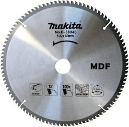 MAKİTA D-38940 Mdf Daire Testeresi 255x30mm 100 Diş